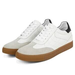 CHAMARIPA Casual Elevator Shoes For Men - Off-White Leather‎ Lightweight X02